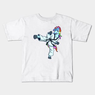 Cartoon unicorn makes Tang Soo Do Kids T-Shirt